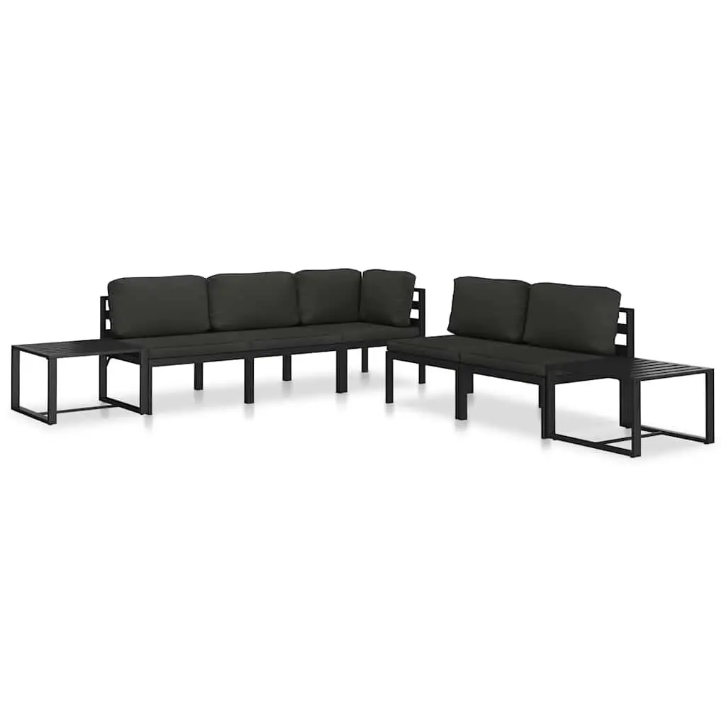 Single Sofa Aluminium Anthracite Modular Indoor Outdoor Seating with Cushions