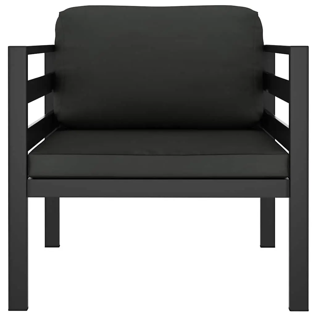 Single Sofa Aluminium Anthracite Modular Indoor Outdoor Seating with Cushions