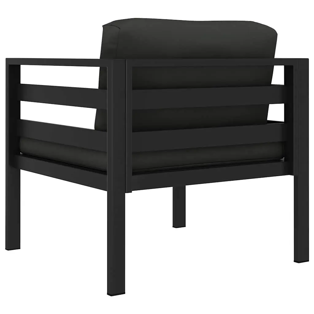 Single Sofa Aluminium Anthracite Modular Indoor Outdoor Seating with Cushions