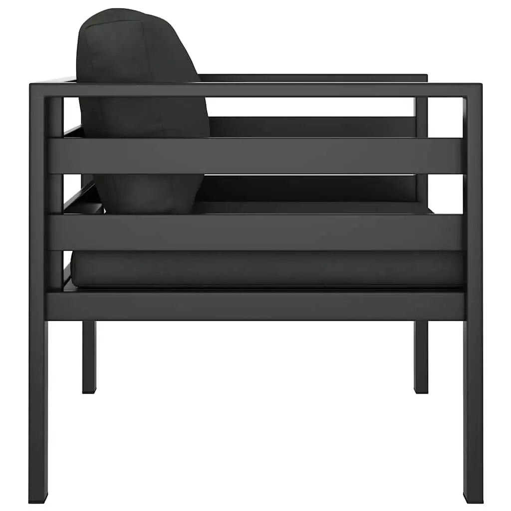 Single Sofa Aluminium Anthracite Modular Indoor Outdoor Seating with Cushions