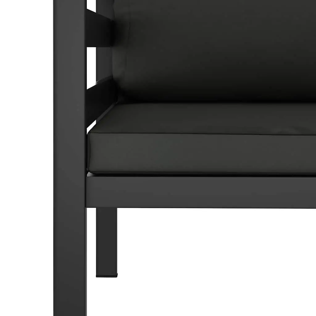 Single Sofa Aluminium Anthracite Modular Indoor Outdoor Seating with Cushions