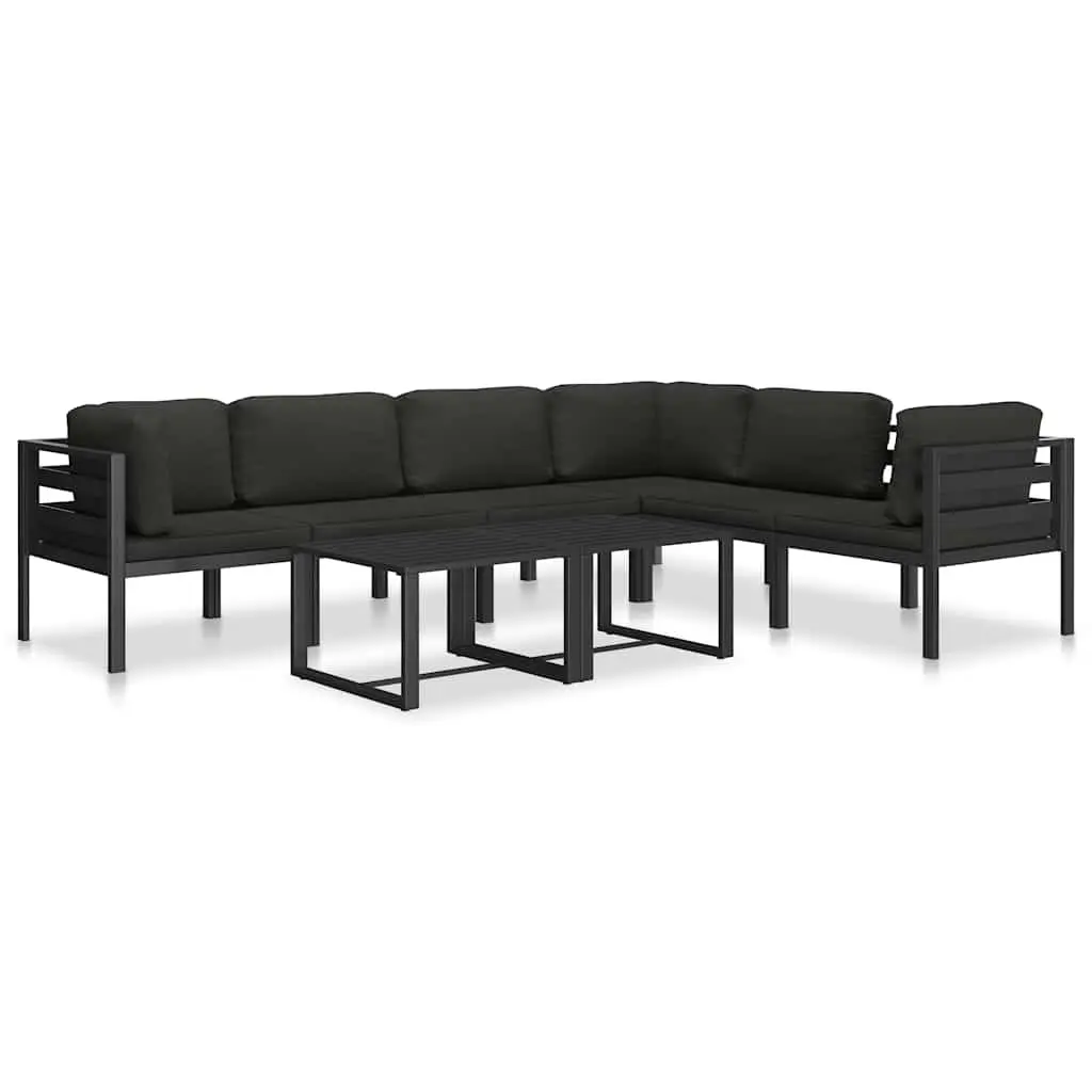 Single Sofa Aluminium Anthracite Modular Indoor Outdoor Seating with Cushions