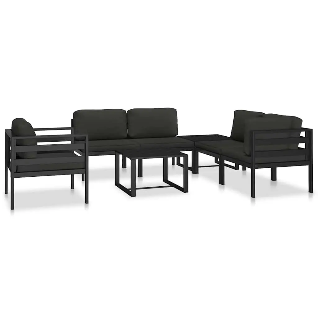 Single Sofa Aluminium Anthracite Modular Indoor Outdoor Seating with Cushions