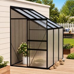 Practical Anthracite Greenhouse for Your Home Garden
