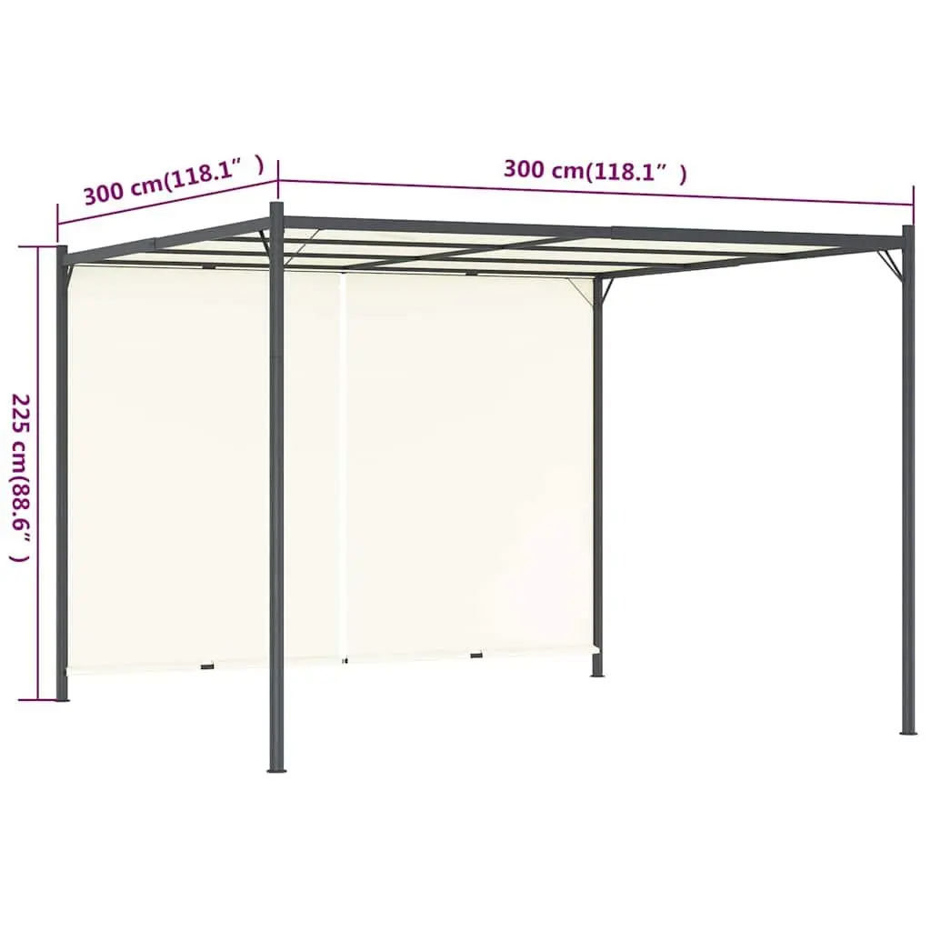 Garden Pergola 3x3m Adjustable Retractable Roof Sliding Canopy Outdoor Shade