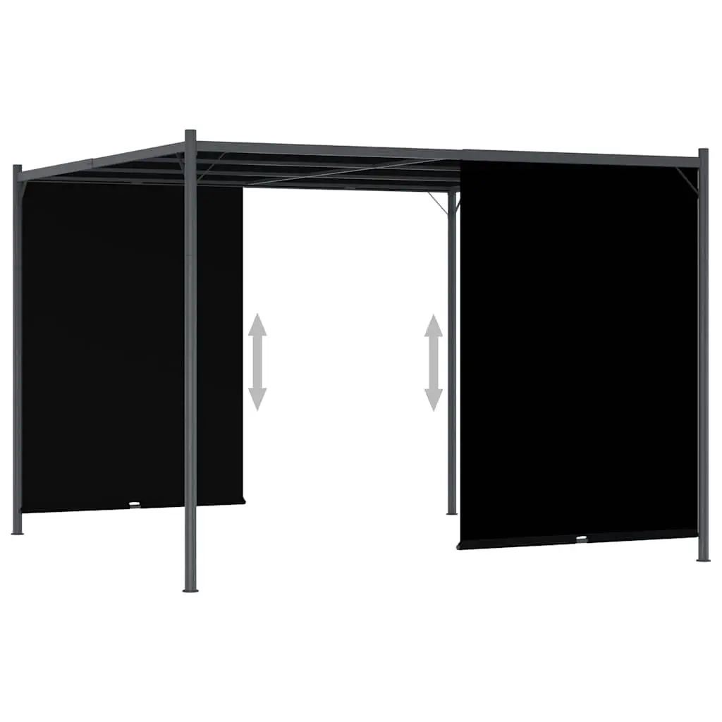 Garden Pergola 3x3m Retractable Sliding Roof Shade Anthracite Outdoor Structure