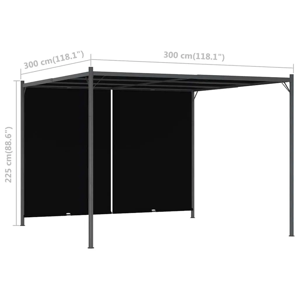 Garden Pergola 3x3m Retractable Sliding Roof Shade Anthracite Outdoor Structure