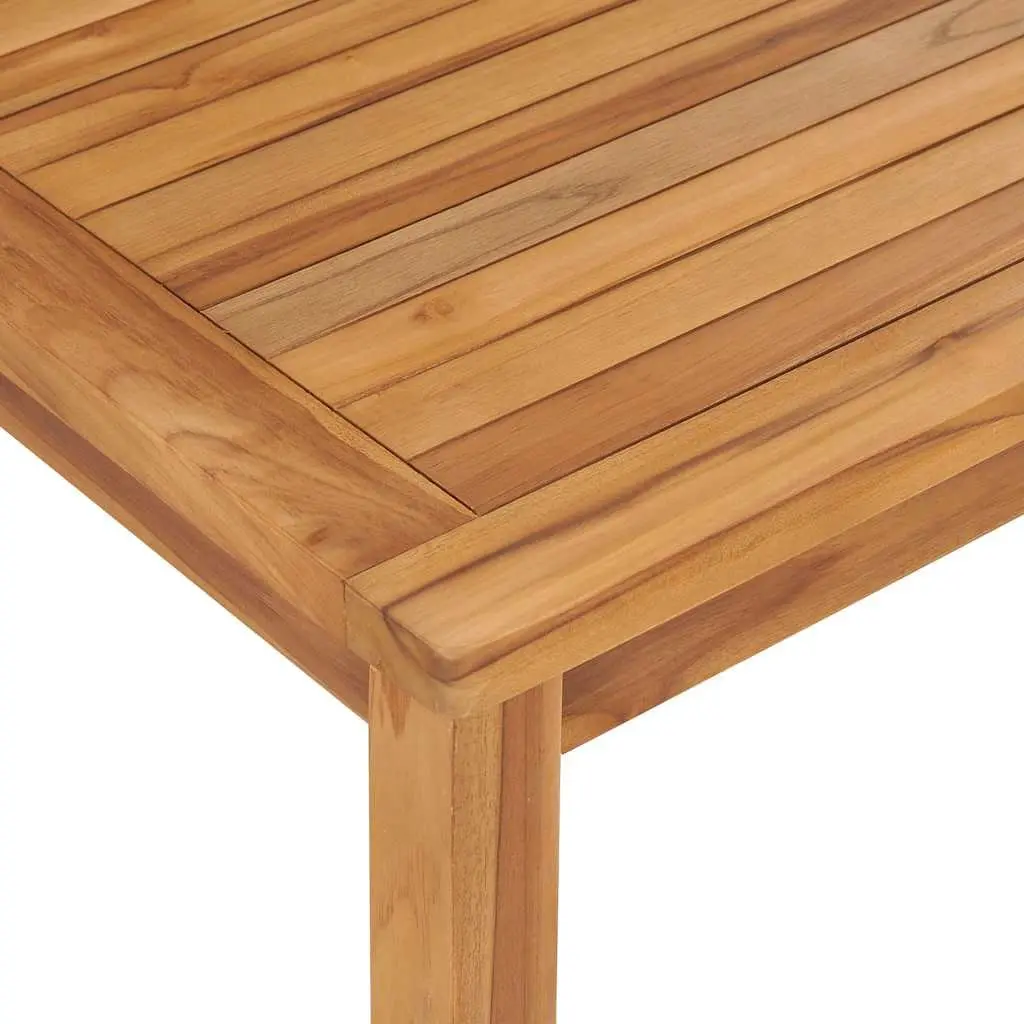 Solid Teak Wood Dining Table 120x70x77cm Brown Outdoor Patio Furniture