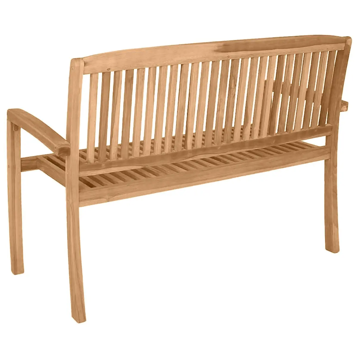 Outdoor Stacking Bench Teak Wood 120cm Brown