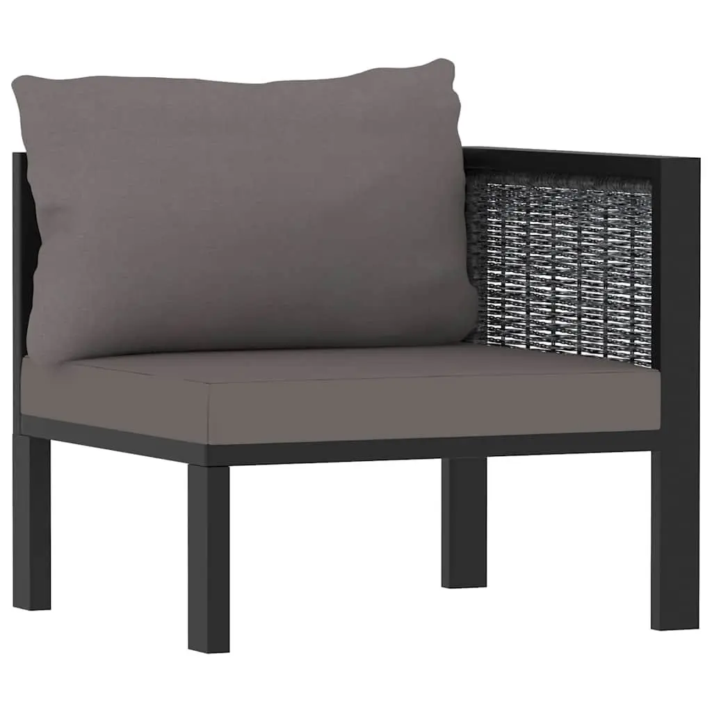 2-Seater Outdoor Sofa Hand-Woven Poly Rattan Aluminium Frame Anthracite