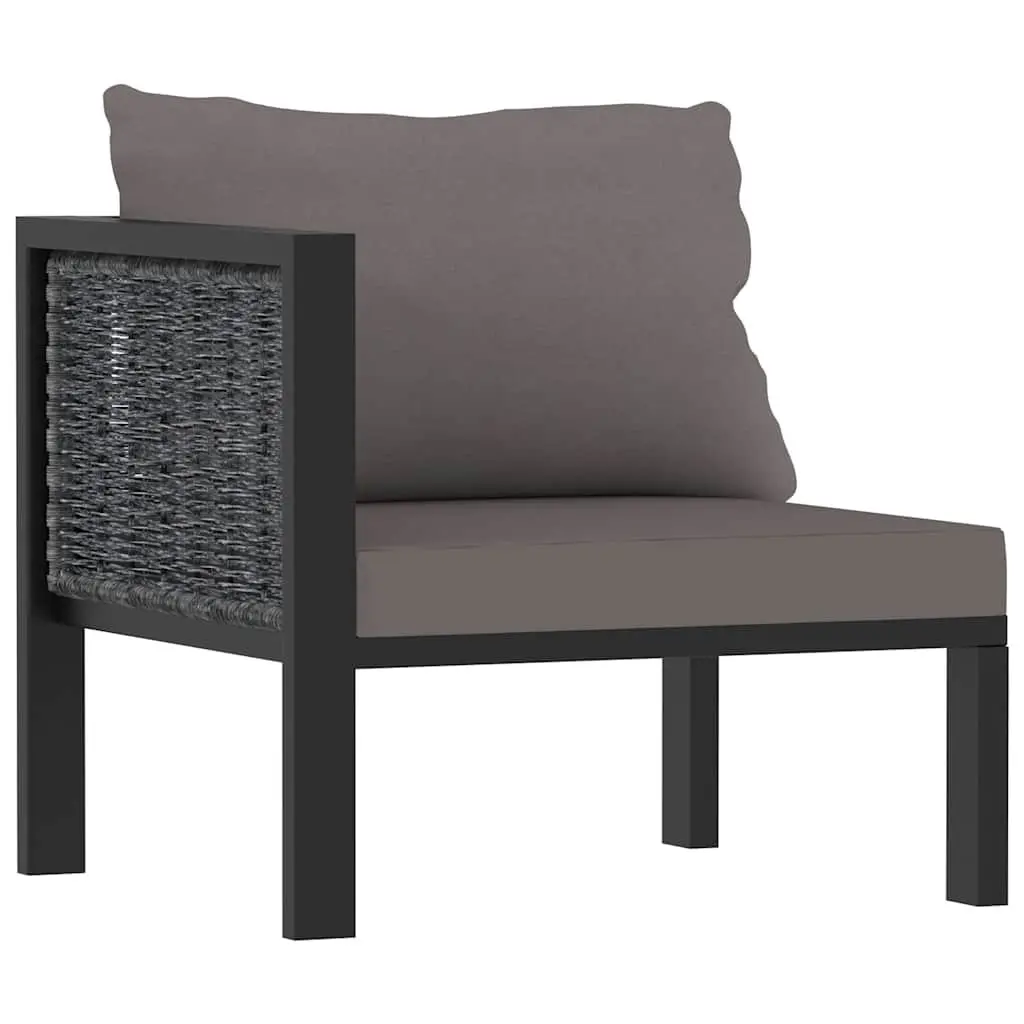 2-Seater Outdoor Sofa Hand-Woven Poly Rattan Aluminium Frame Anthracite