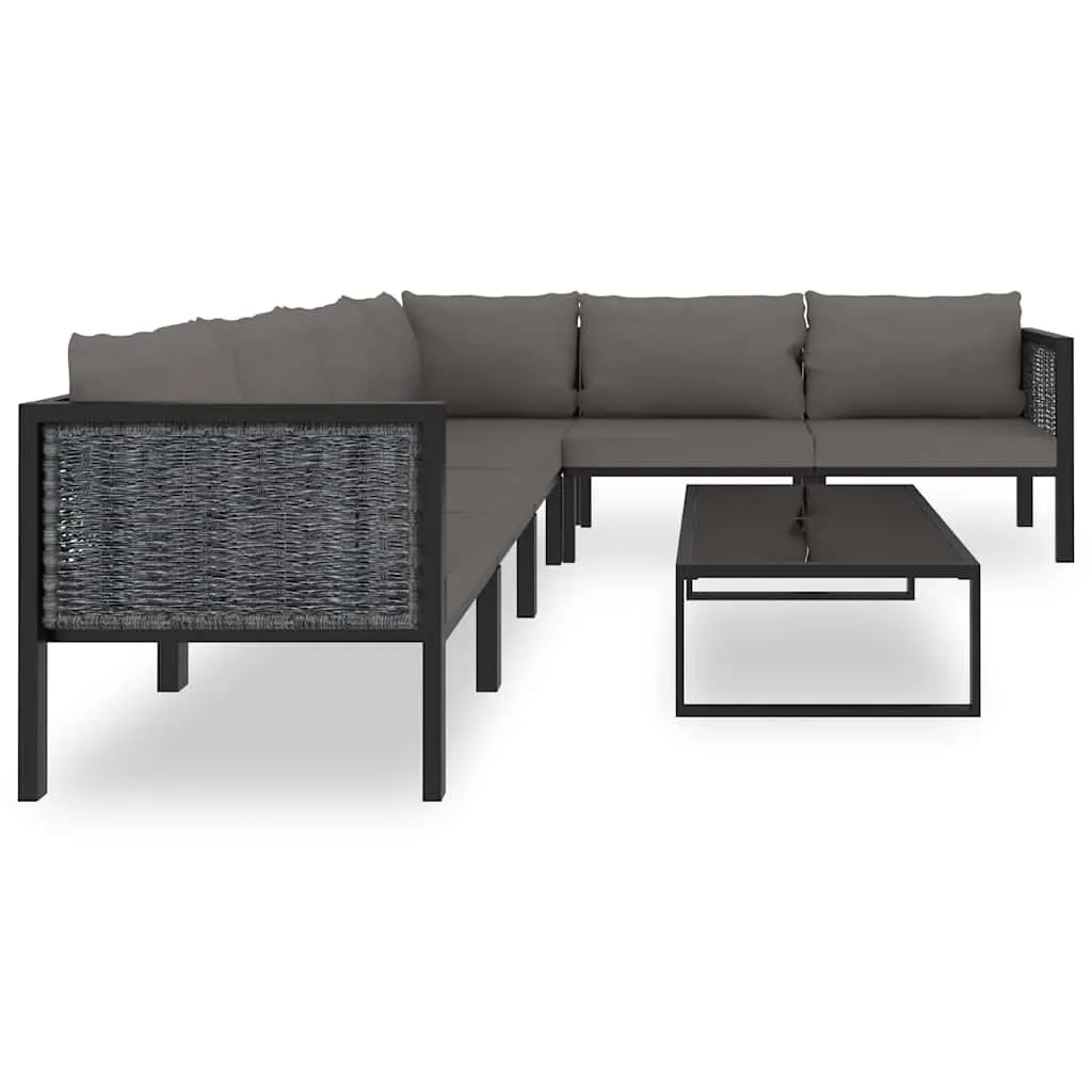 Garden Lounge Set Modular Poly Rattan 7 Piece Outdoor Furniture Anthracite