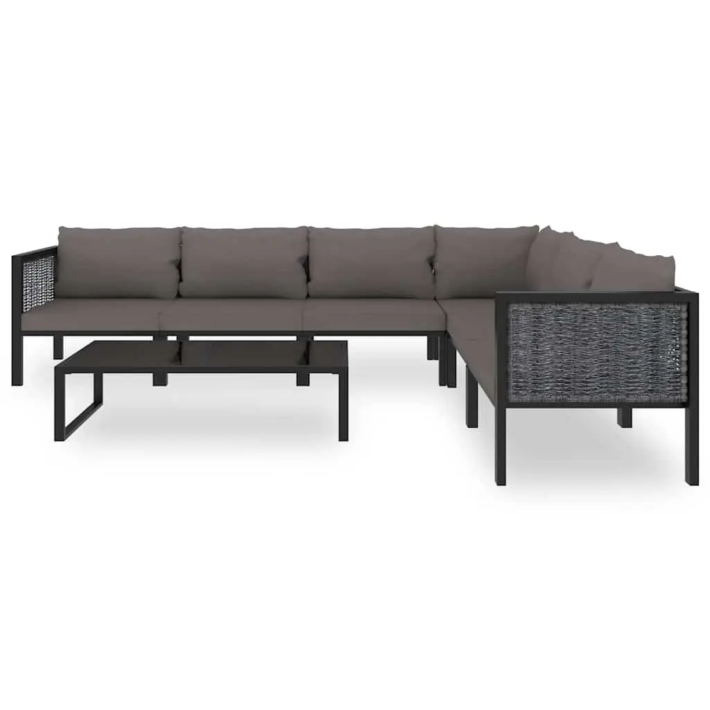 Garden Lounge Set Modular Poly Rattan 7 Piece Outdoor Furniture Anthracite