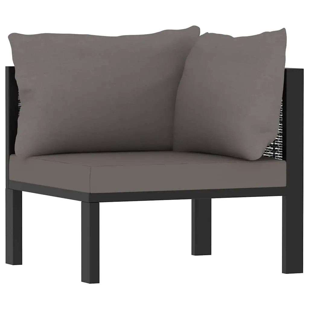 Garden Lounge Set Modular Poly Rattan 7 Piece Outdoor Furniture Anthracite