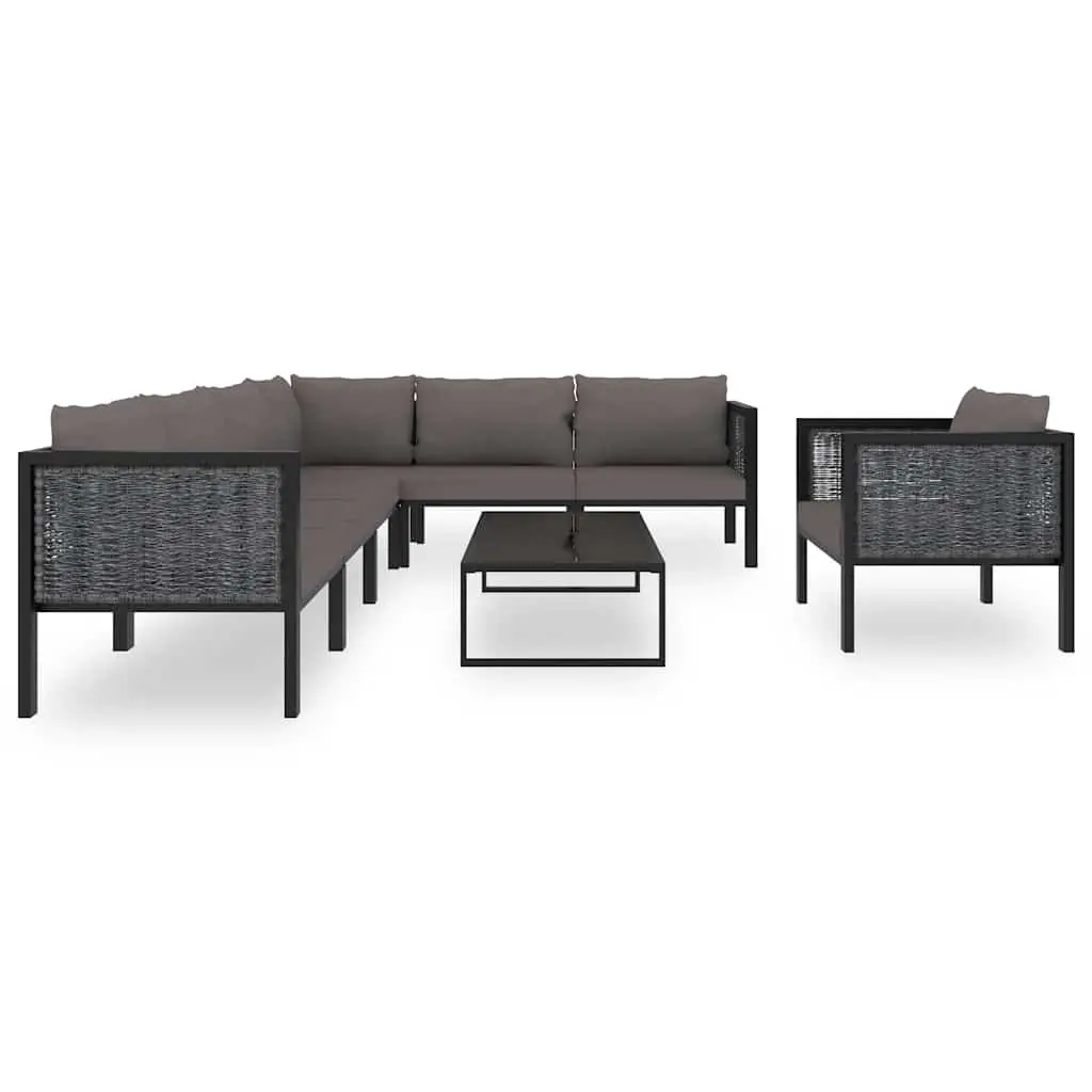 Garden Lounge Set 8 Piece Outdoor Patio Furniture Poly Rattan with Cushions