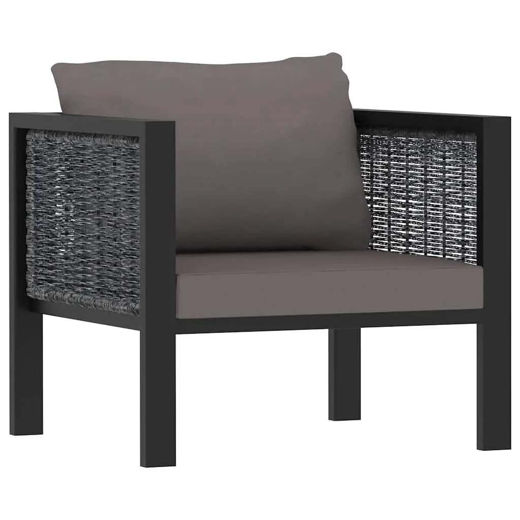 Outdoor Lounge Set Poly Rattan Modular 6 Piece Anthracite