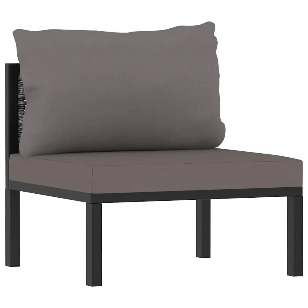 Outdoor Lounge Set Poly Rattan Modular 6 Piece Anthracite