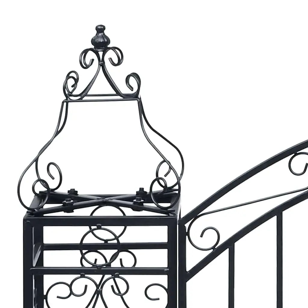 Ornamental Garden Gate Wrought Iron 122 x 20.5 x 100 cm Black