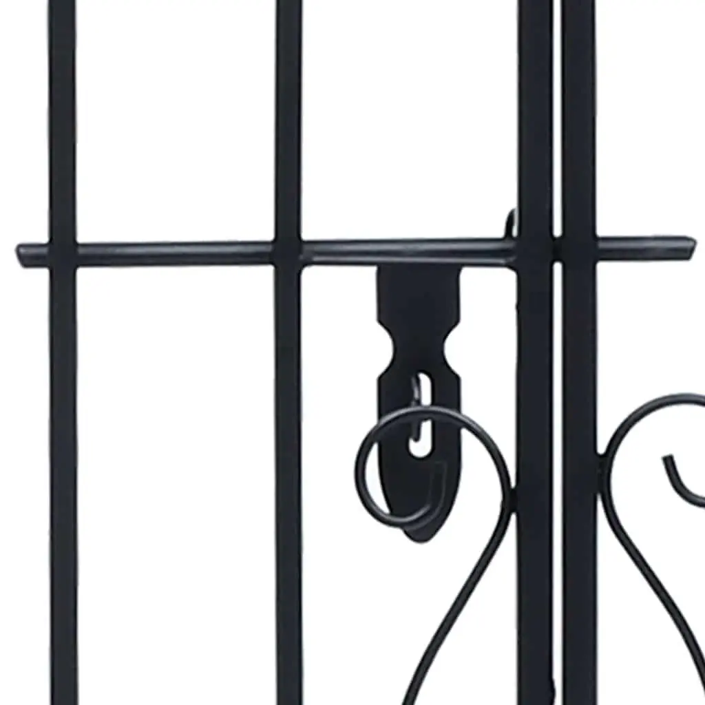 Ornamental Garden Gate Wrought Iron 122 x 20.5 x 100 cm Black