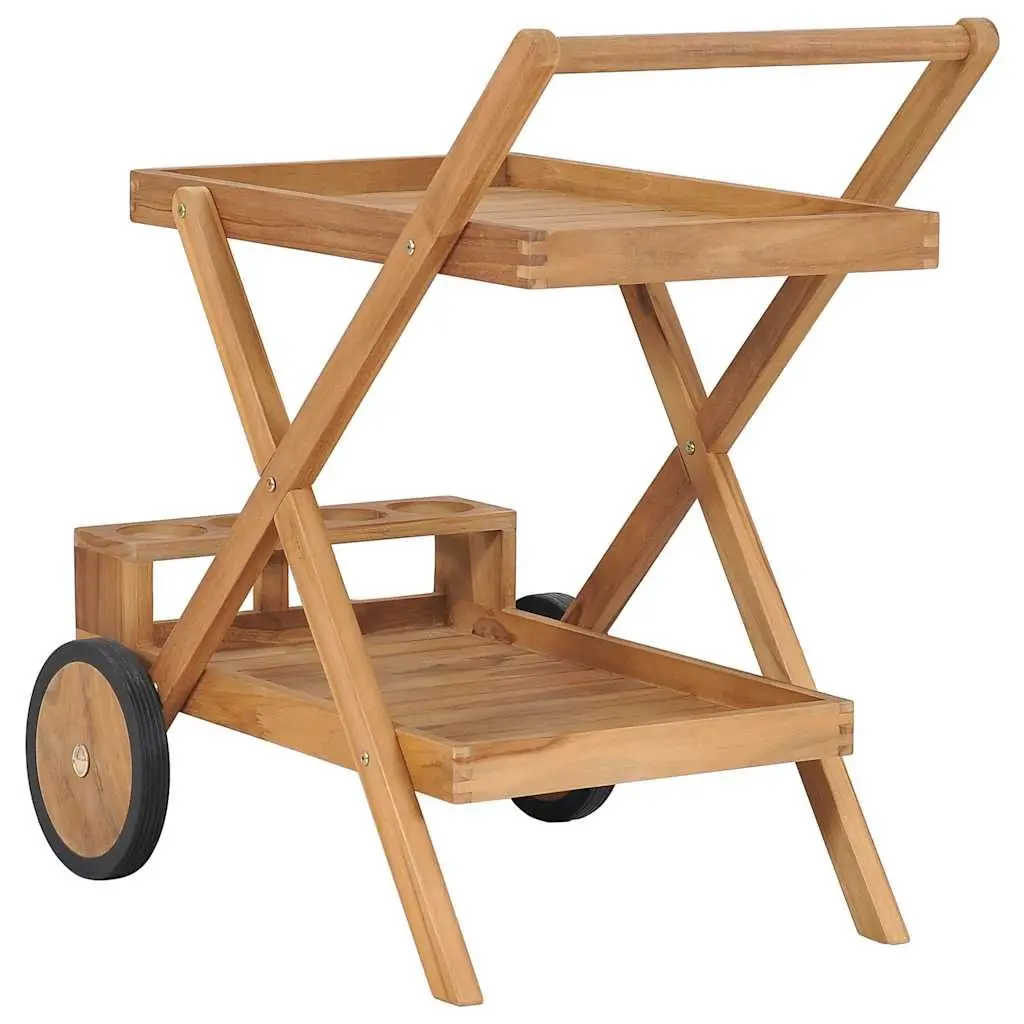 Tea Trolley Kitchen Dining Serving Cart Storage Trolley with Wine Glass Holder