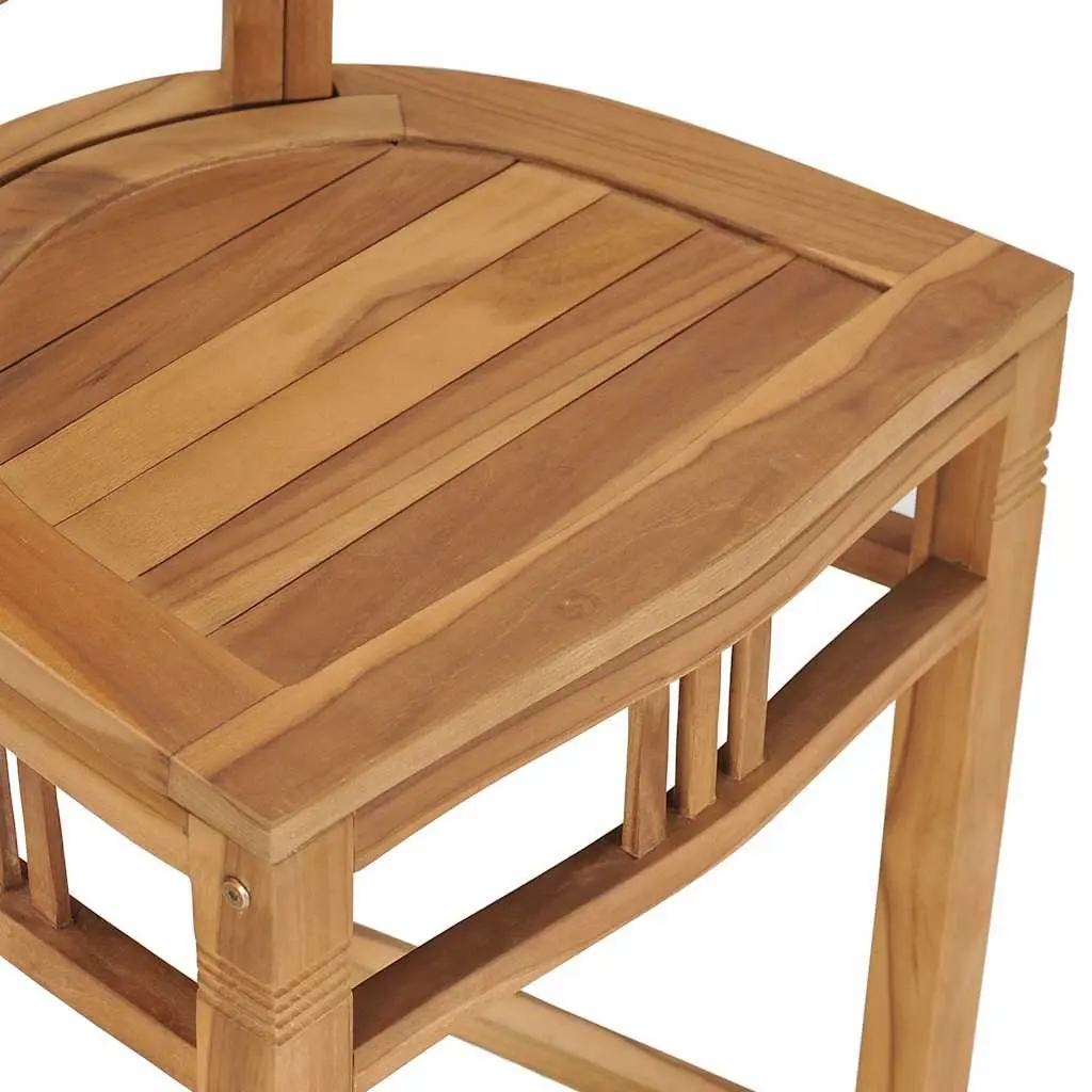 Teak Wood Bar Stool Chair Brown Indoor Outdoor Dining Kitchen Solid Construction