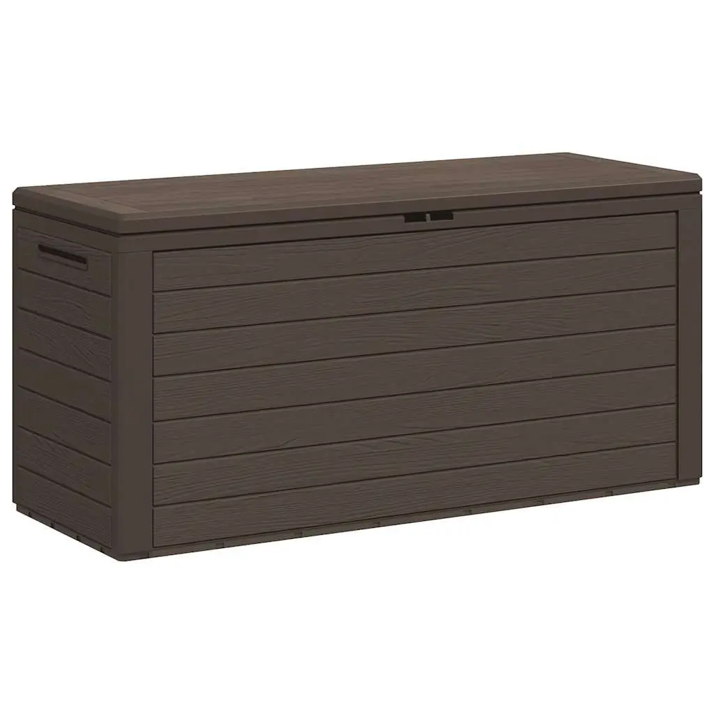 Outdoor Storage Box Brown Polypropylene 116 x 44 x 55 cm Durable Garden Patio Furniture Cushion Blanket Organizer