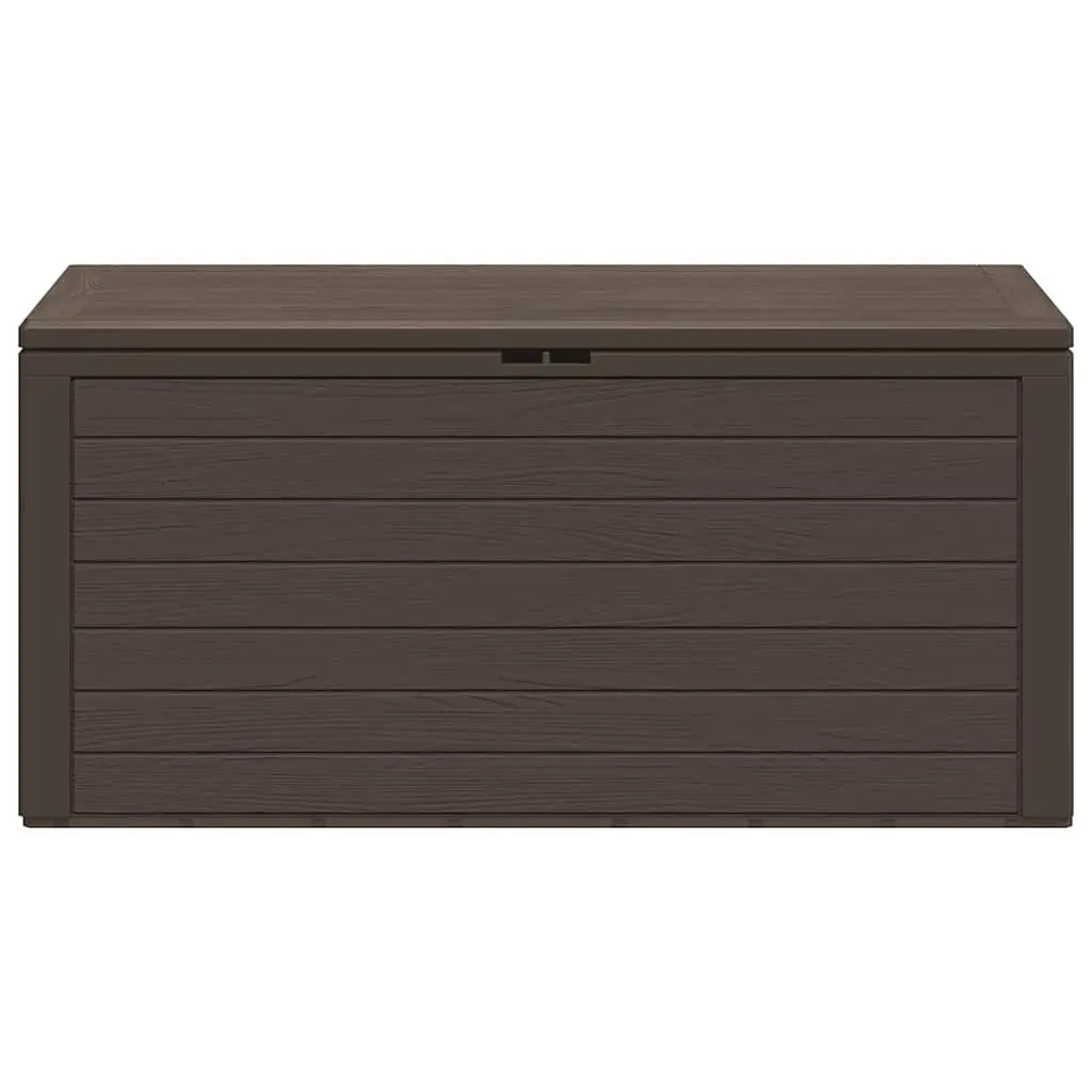 Outdoor Storage Box Brown Polypropylene 116 x 44 x 55 cm Durable Garden Patio Furniture Cushion Blanket Organizer