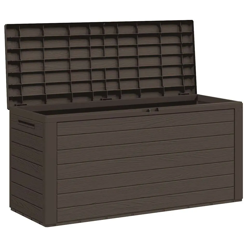 Outdoor Storage Box Brown Polypropylene 116 x 44 x 55 cm Durable Garden Patio Furniture Cushion Blanket Organizer