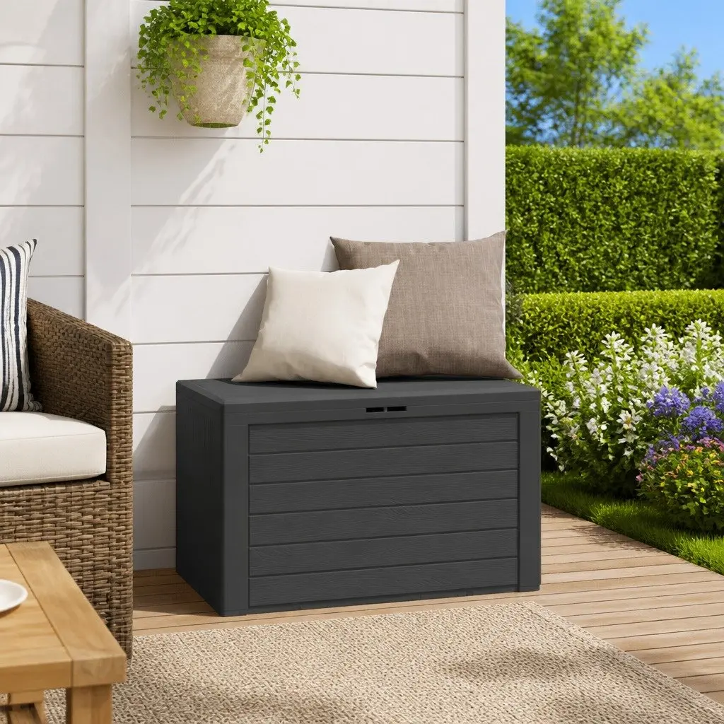 Outdoor Storage Chest Anthracite Polypropylene 78x44x55cm Patio Container Organizer