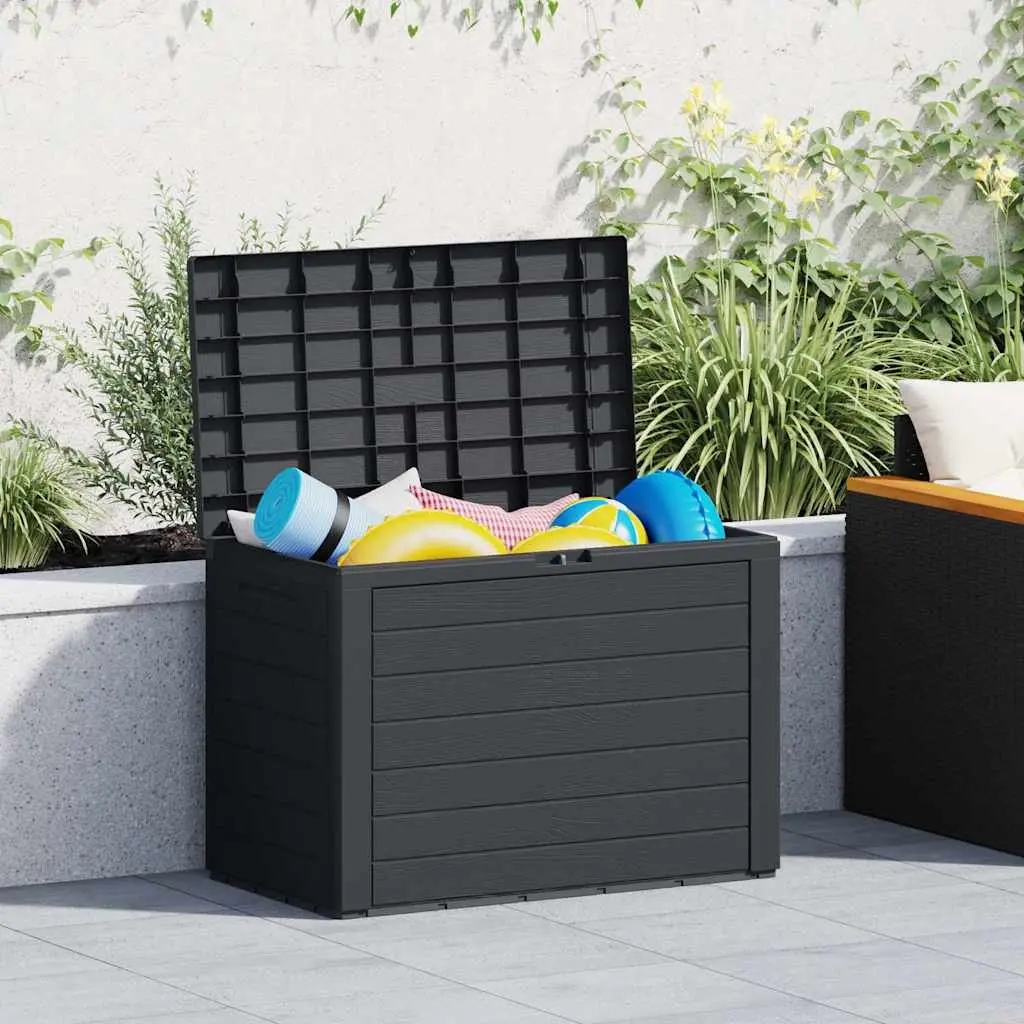 Outdoor Storage Chest Anthracite Polypropylene 78x44x55cm Patio Container Organizer