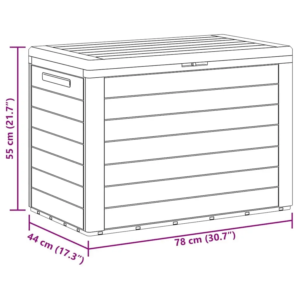 Outdoor Storage Chest Anthracite Polypropylene 78x44x55cm Patio Container Organizer