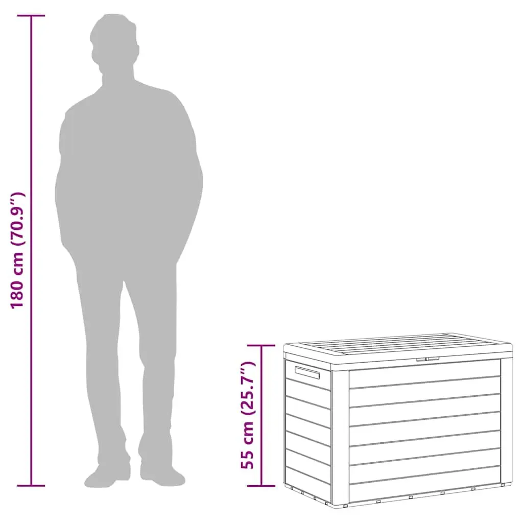 Outdoor Storage Chest Anthracite Polypropylene 78x44x55cm Patio Container Organizer