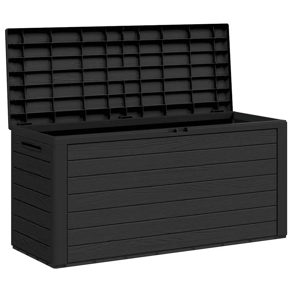 Outdoor Storage Box Anthracite Durable Polypropylene 116cm x 44cm x 55cm Garden Patio Chest for Cushions and Household Items