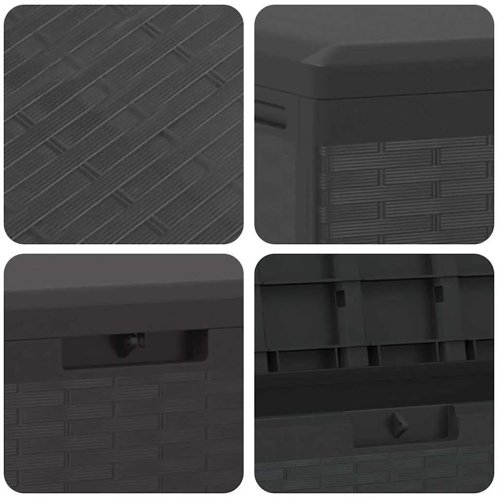 Storage Box Polypropylene 114 x 47 x 60 cm Anthracite Outdoor Patio Deck Cushion Toy Organiser Chest