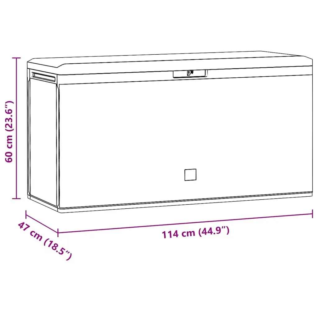 Storage Box Polypropylene 114 x 47 x 60 cm Anthracite Outdoor Patio Deck Cushion Toy Organiser Chest