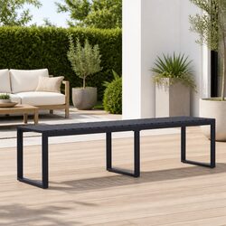 Versatile 180cm Black Garden Bench for Patio & Garden