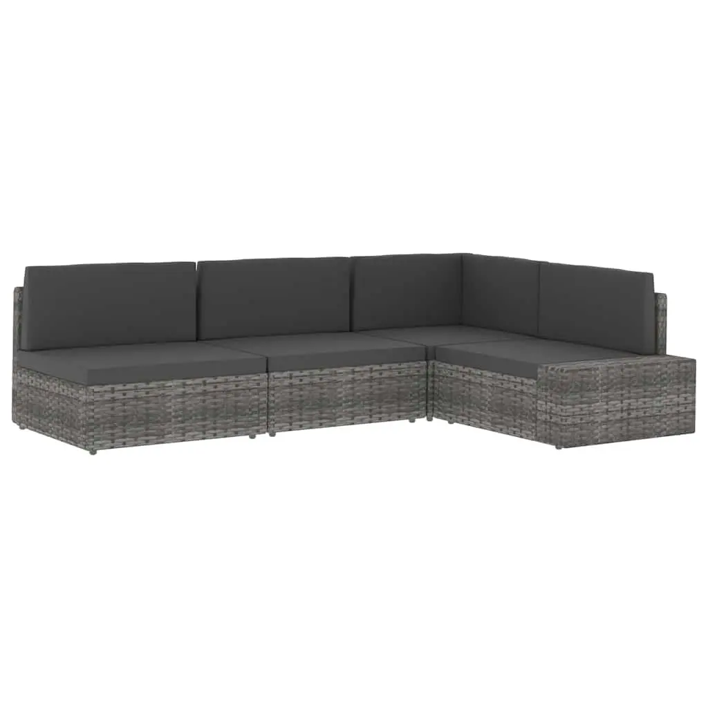 Outdoor Sectional Sofa 3-Seater Poly Rattan Garden Lounge Modular Furniture