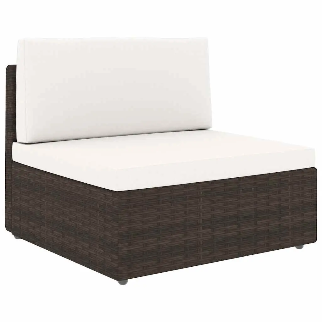 Outdoor Sectional Lounge Set 2 Piece Garden Furniture Poly Rattan Brown Modular