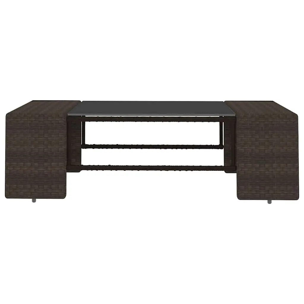 Outdoor Sectional Lounge Set 2 Piece Garden Furniture Poly Rattan Brown Modular