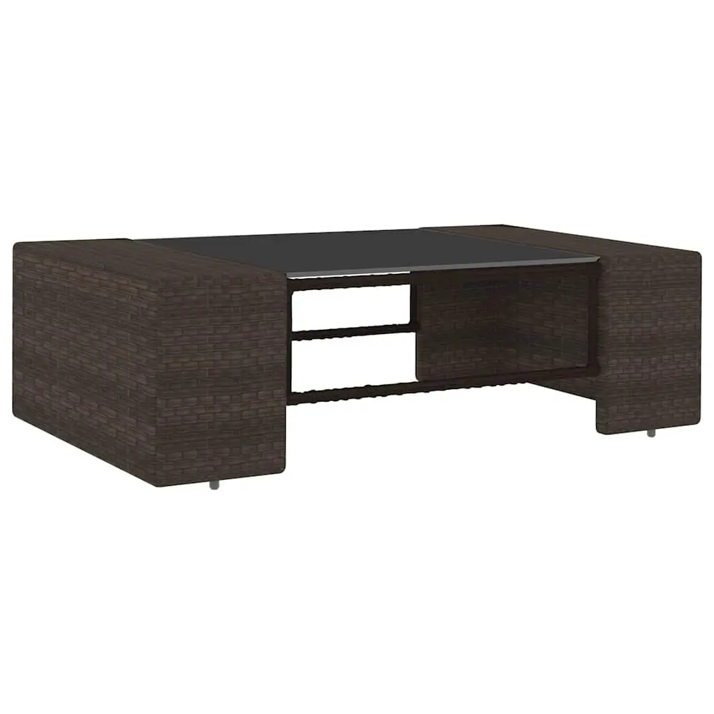 Outdoor Sectional Lounge Set 2 Piece Garden Furniture Poly Rattan Brown Modular