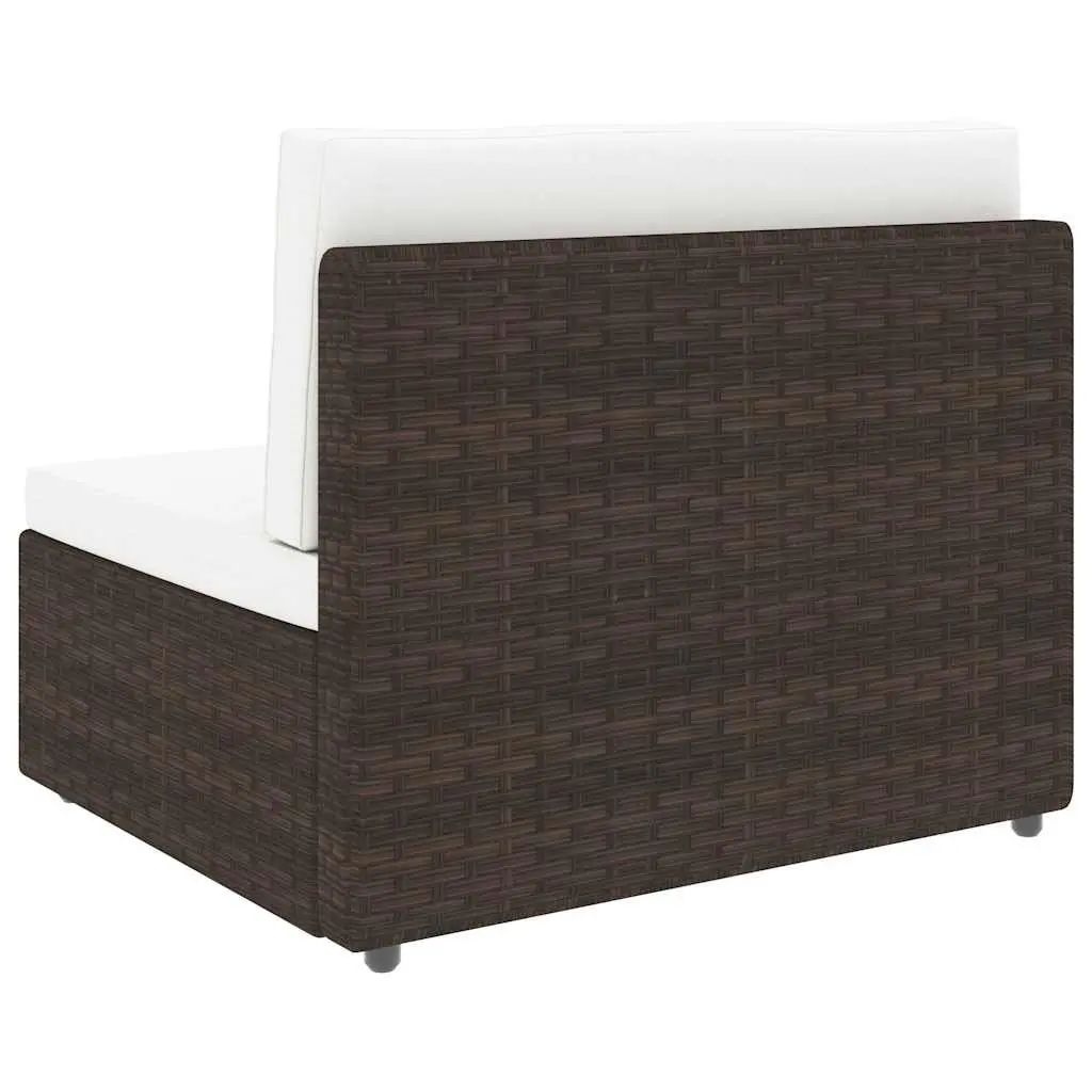 Outdoor Sectional Lounge Set 2 Piece Garden Furniture Poly Rattan Brown Modular