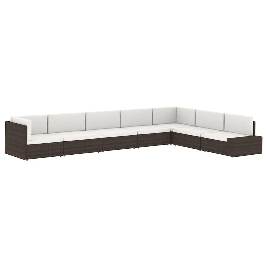 Outdoor Sectional Sofa Lounge Set Poly Rattan Grey 2 Piece Garden Furniture