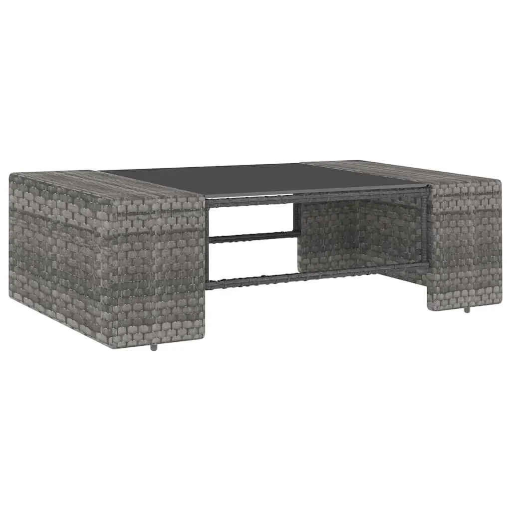 Outdoor Sectional Sofa Lounge Set Poly Rattan Grey 2 Piece Garden Furniture