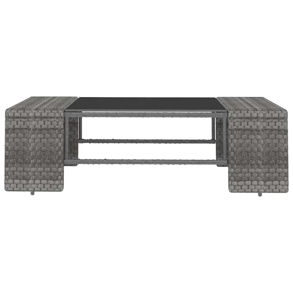 Outdoor Sectional Sofa Lounge Set Poly Rattan Grey 2 Piece Garden Furniture