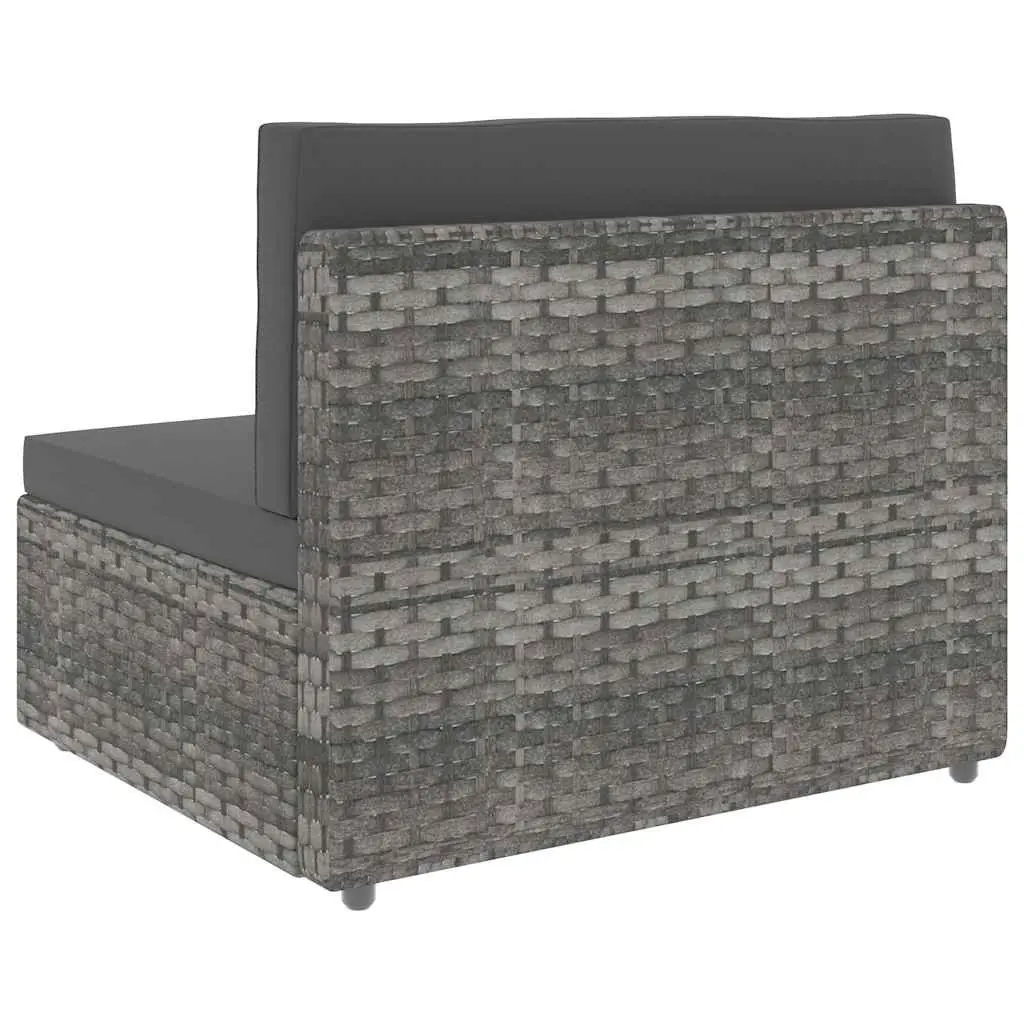 Outdoor Sectional Sofa Lounge Set Poly Rattan Grey 2 Piece Garden Furniture
