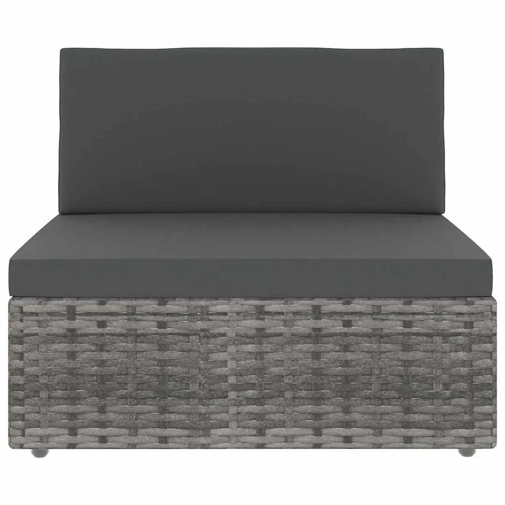 Outdoor Sectional Sofa 3-Seater Poly Rattan Grey Modular Garden Lounge Couch