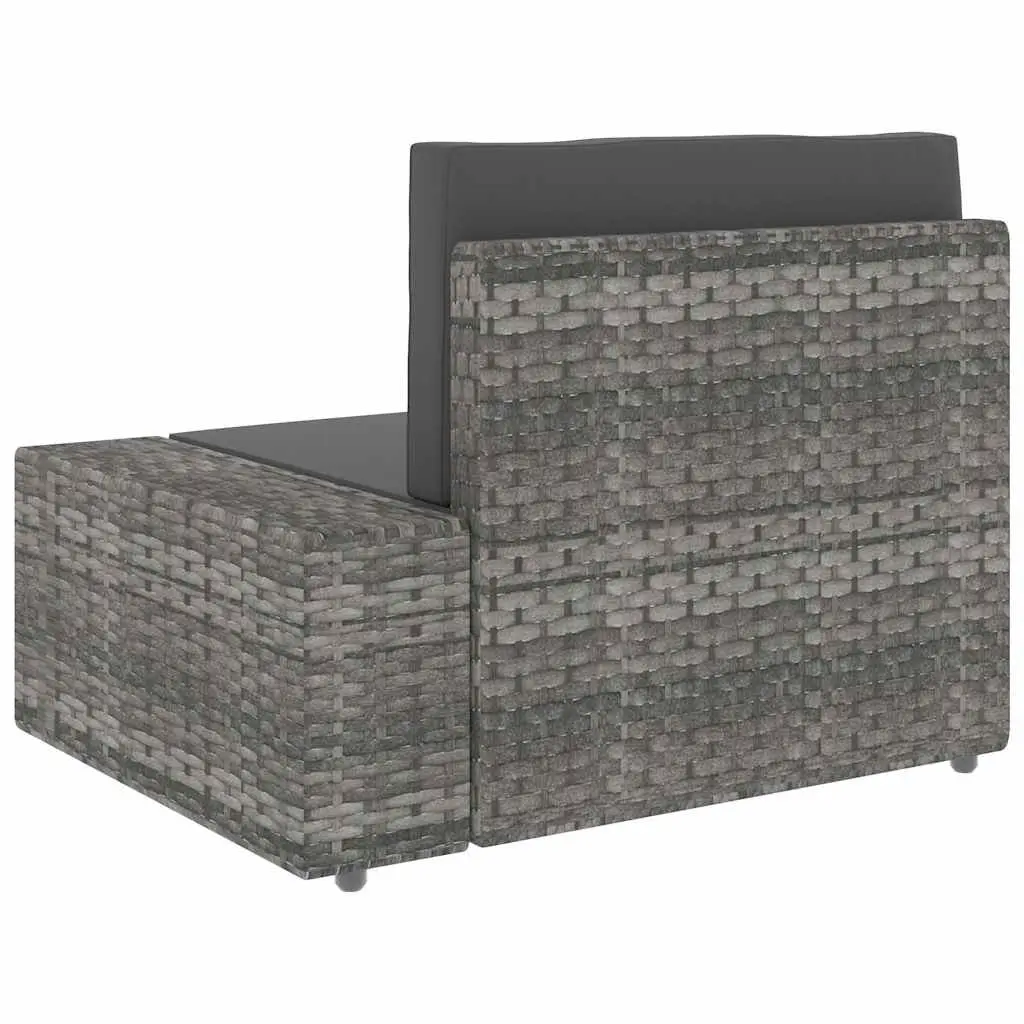 Outdoor Sectional Sofa 3-Seater Poly Rattan Grey Modular Garden Lounge Couch