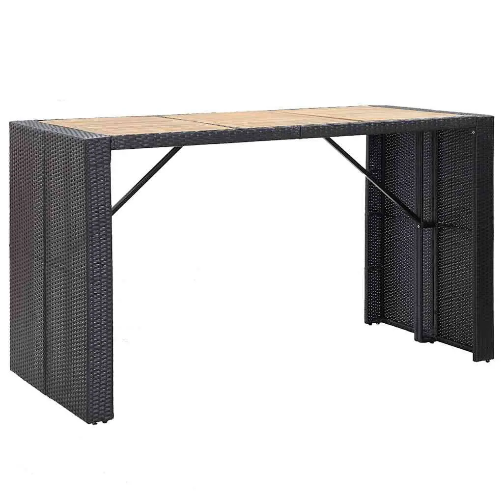 7 Piece Outdoor Bar Set Poly Rattan Weather Resistant Garden Patio Furniture Black