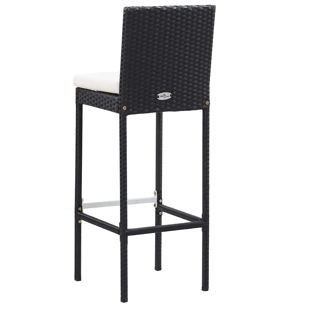 7 Piece Outdoor Bar Set Poly Rattan Weather Resistant Garden Patio Furniture Black