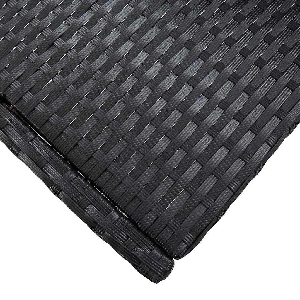 5 Piece Outdoor Bar Set PE Rattan Acacia Wood Black